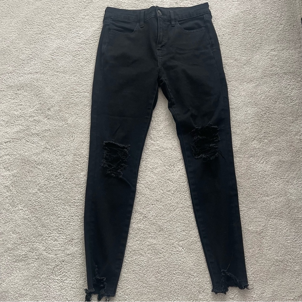 American EagleWomen's Black Distressed Jeans